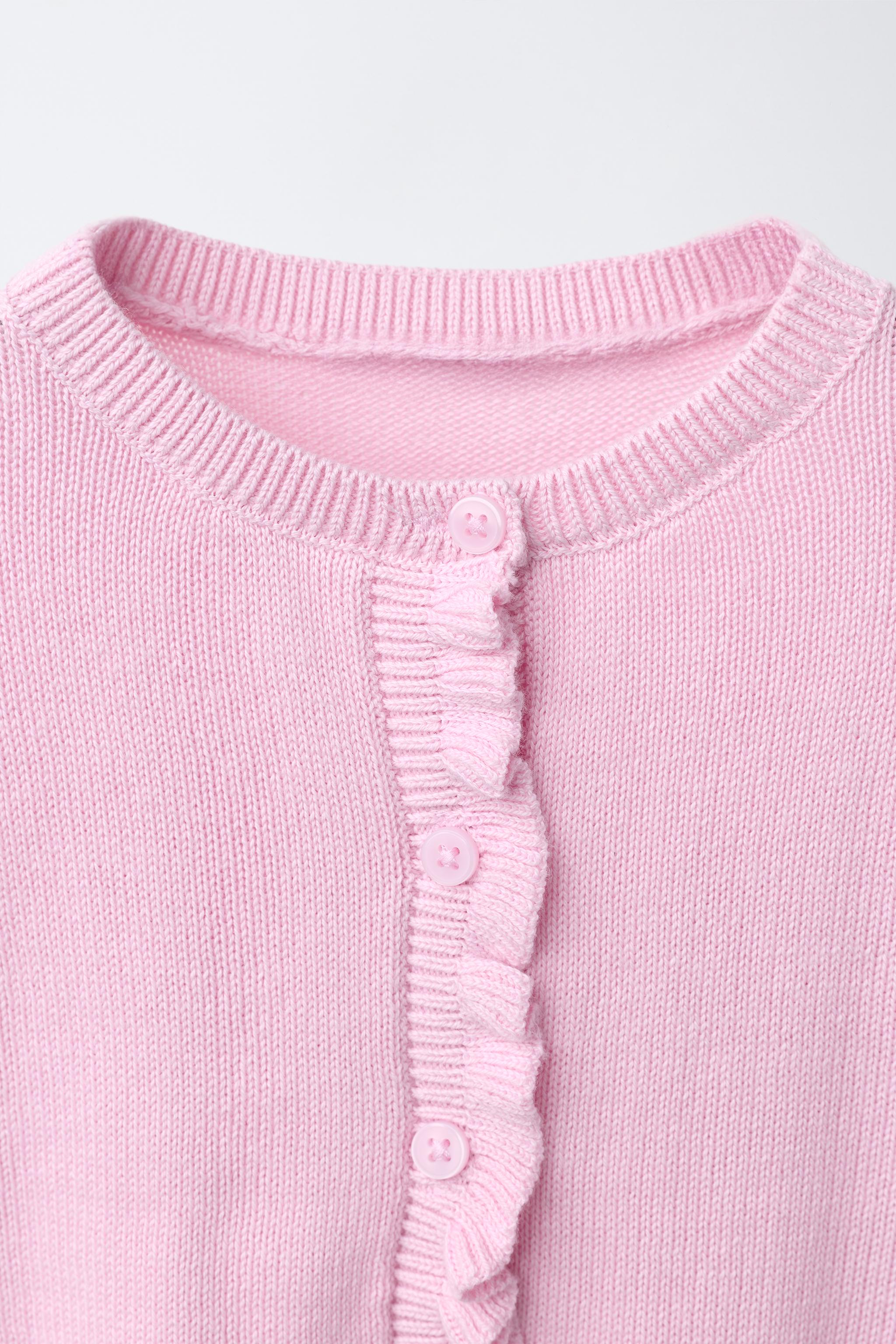 RUFFLED KNIT CARDIGAN